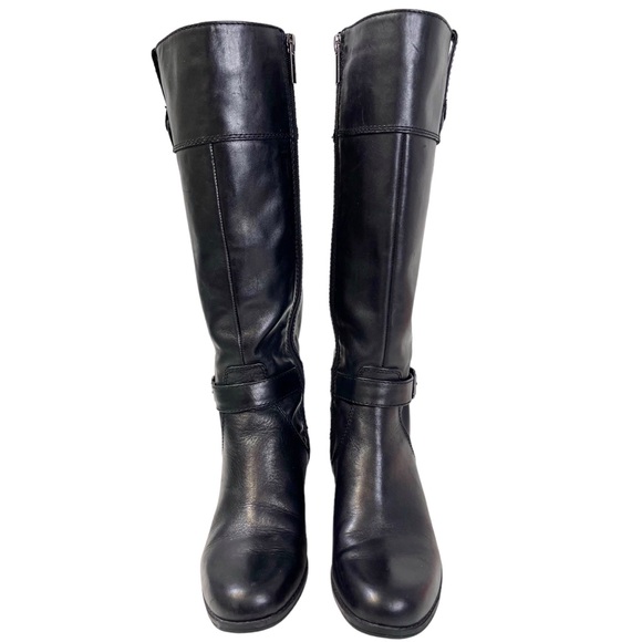 🎉 HP! ❤️ Bandolino Cazadora Black Leather Riding Boots - Picture 3 of 12